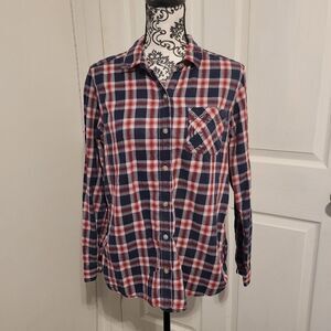 Eddie‎ bauer woman's plaid button up shirt